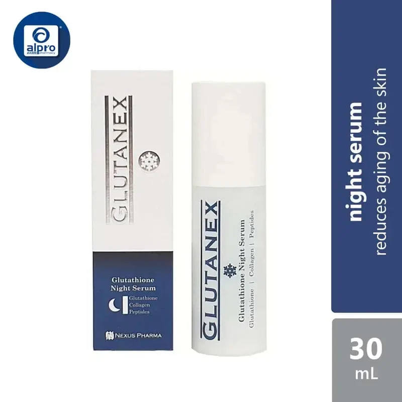 Glutanex Night Serum 30mL | Reduces Aging of The Skin / Brighten Skin Tone / Powerful Anti-wrinkle Effects