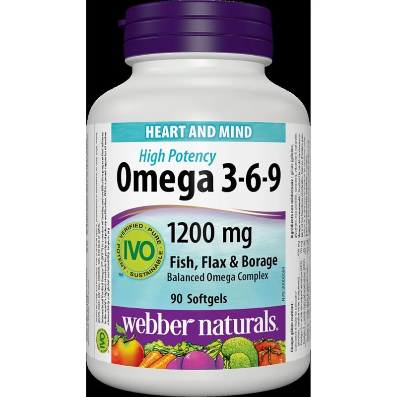 Webber Natural Omega 3,6,9 1200mg Softgels 90'S