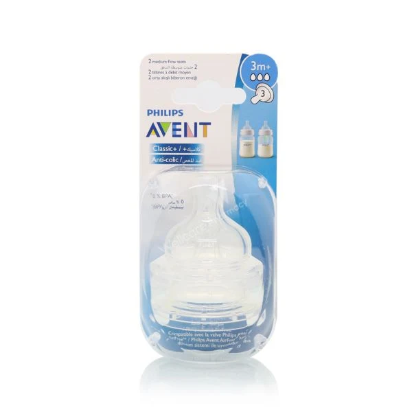 Avent(3 Hole) 3month + Classic Flow Teat 2'S