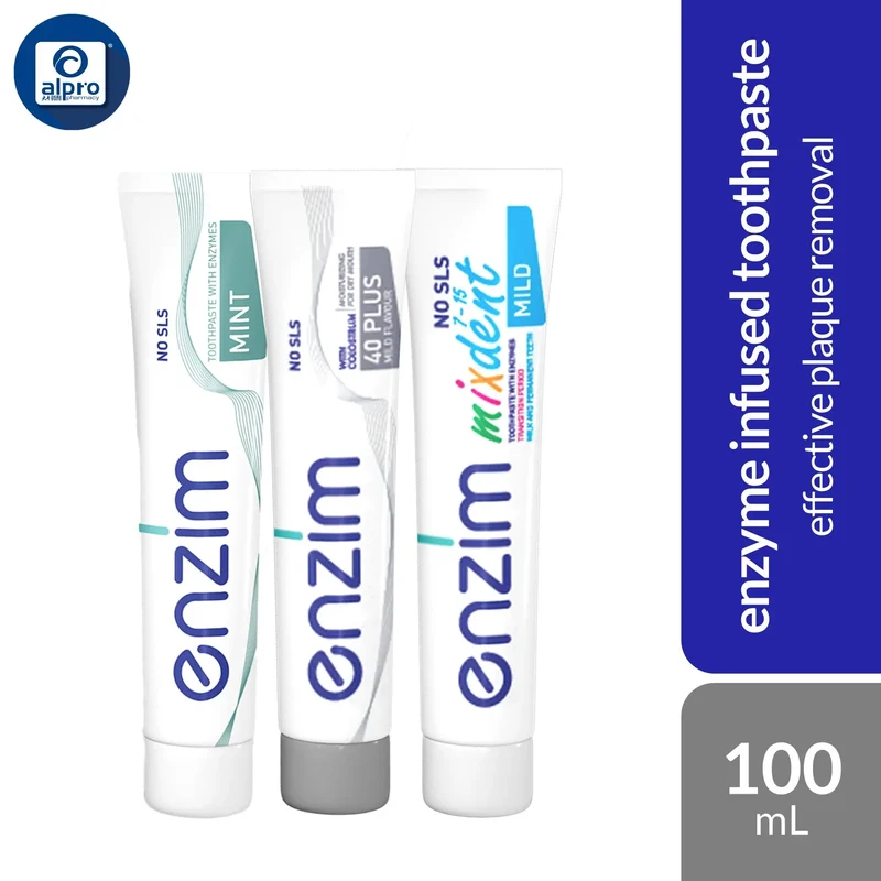 Enzim Toothpaste (40plus Mild 100ml/ Fresh Mint 100ml/ Mixdent Mild 75ml)