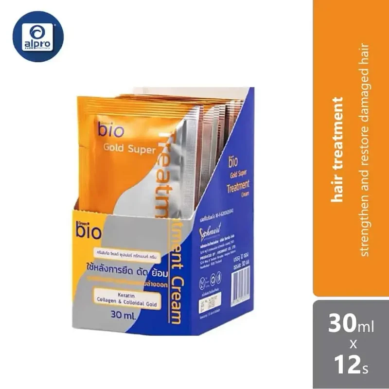 Green Bio Super Gold Treatment Sachet 30ml x 12s | Strengthen & Restore Damaged Hair