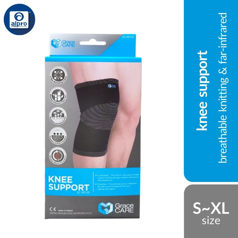 Grace Care Protective Gear Knee Support KB120 (S/ M/ L/ XL) | Breathable Knitting & Far-Infrared