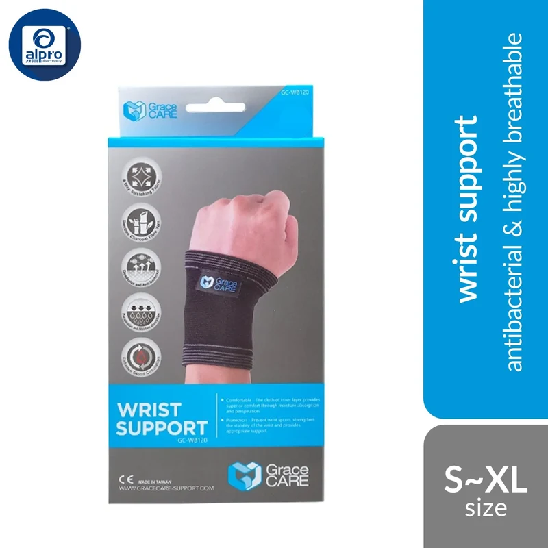 Grace Care Nanotech Wrist Support WB120 (Size S/ M/ L/ XL) | Antibacterial & Highly Breathable