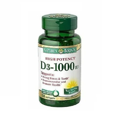 NATURES BOUNTY HIGH POTENCY VITAMIN D3-1000IU SOFTGEL 120'S