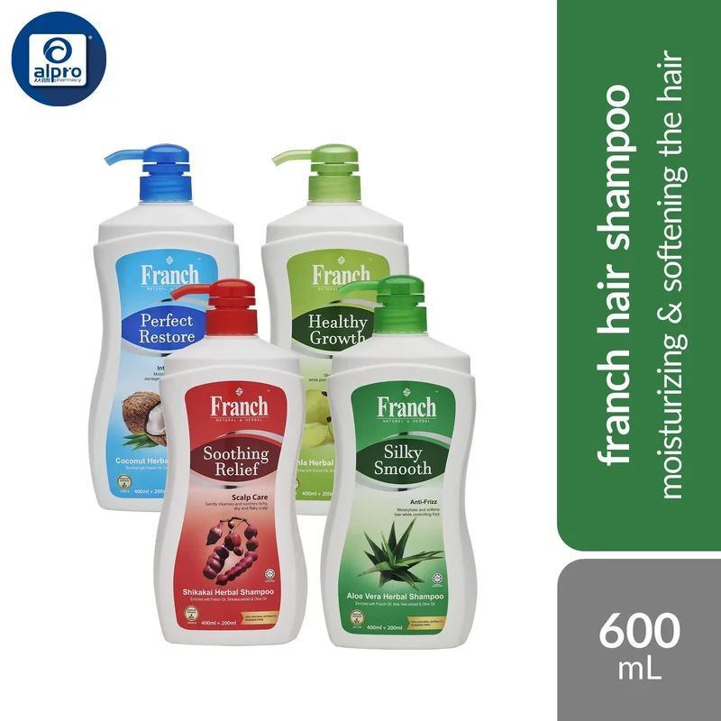 Franch Hair Shampoo (Assorted) 600mL | Moisturizing & Softening The Hair