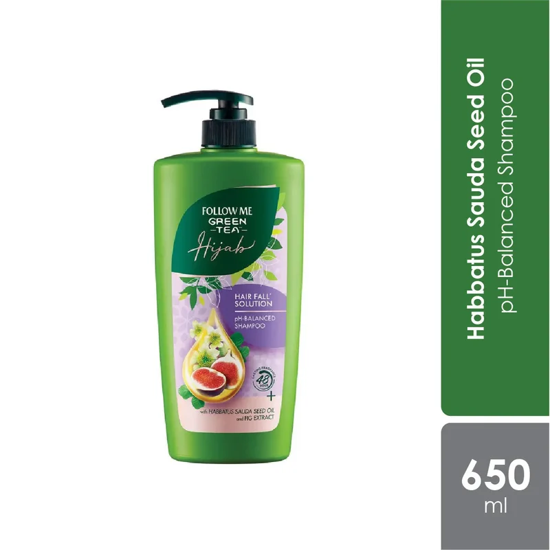 Follow Me Green Tea Hijab Hair Fall Shampoo 650ml | Prevent Tangling