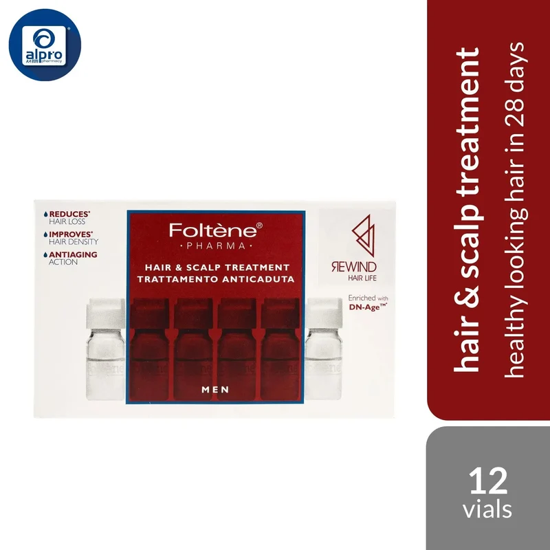 Foltene Pharma Hair & Scalp Treatment Men 8.3mL×12s | Healthy Looking Hair In 28 Days