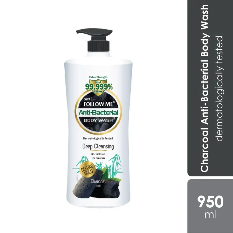 Follow Me Anti-Bacterial Body Wash Charcoal Deep Cleansing 950ml