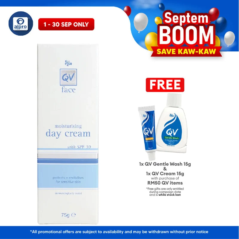 Ego QV Face Moist Day Cream With SPF30+ 75g | Protective Moisturiser