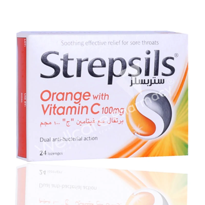 Strepsils Orange Vitamin C 100mg Lozenges 24'S