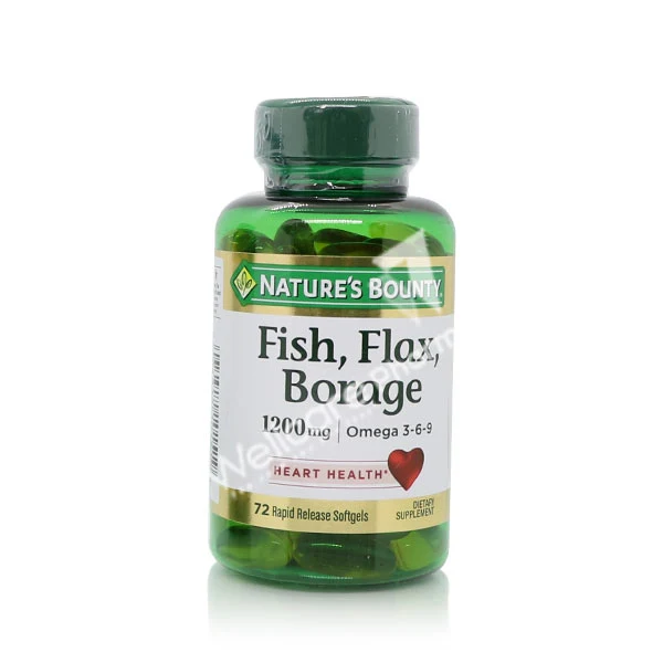 Natures Bounty Fish Flax Borage 1200mg Omega 3-6-9 72'S