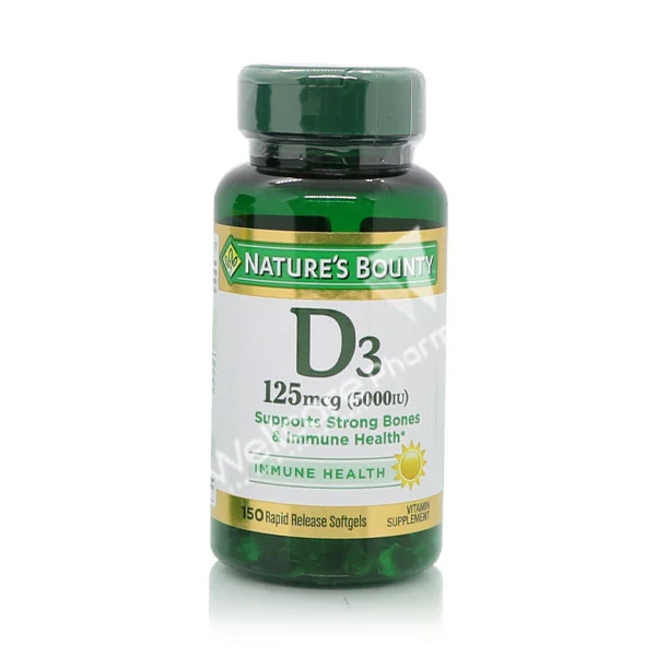 Natures Bounty Vitamin D3-125mcg 5000iu Rapid Release Softgel 150'S