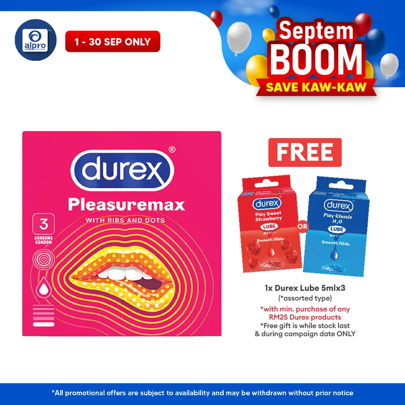 Durex Pleasuremax Easy-on Condom 3s