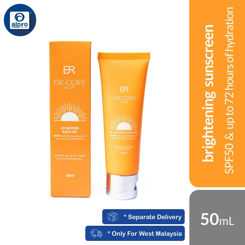 Dr Cove Reluire UV Defense Aqua Gel 50mL | SPF50 & Up To 72 Hours of Hydration