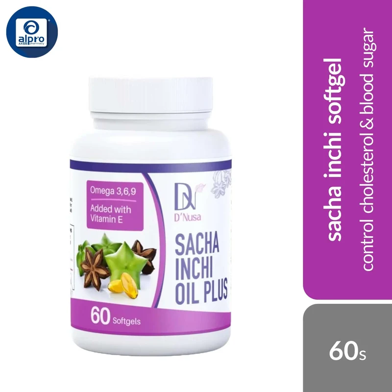 D'Nusa Sacha Inchi Oil Plus Softgel 60s | Control Cholesterol & Blood Sugar