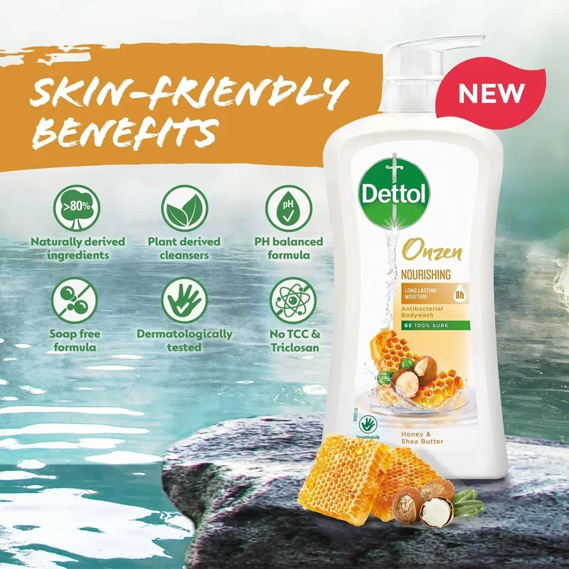 Dettol Onzen Nourishing Shower Gel (honey & Shea Butter) Refill Pouch 500ml