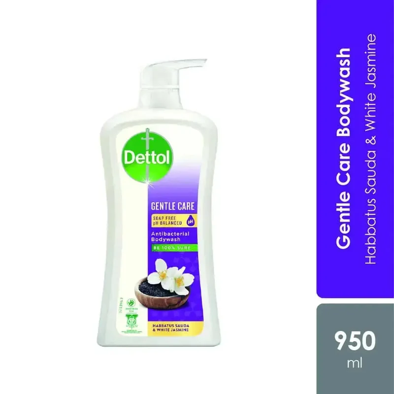 Dettol Shower Gel Gentle Care Habbatus Sauda & White Jasmine 950ml | Soap Free pH Balanced