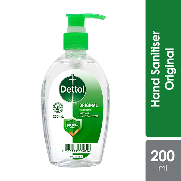 Dettol Instant Hand Sanitizer Original 200ml | Kills 99.99% of Germs, Virus & Bacteria