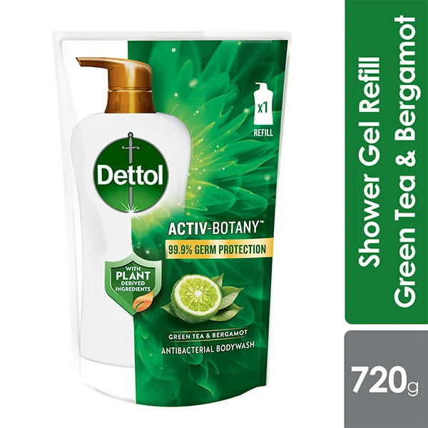 Dettol Activ-Botany Shower Gel Refill Pouch 720g (Lavender & Chamomile/ Green Tea & Bergamot)