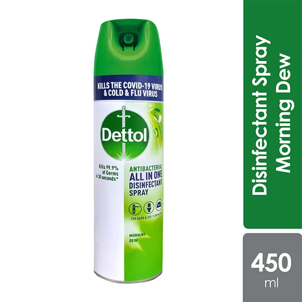 Dettol Disinfectant Spray (Morning Dew) 450ml | Kills 99.9% of Viruses, Germs & Bacteria