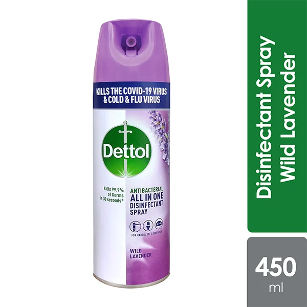 Dettol Disinfectant Spray (Lavender Breeze) 450ml | Kills 99.9% of Bacteria & Viruses