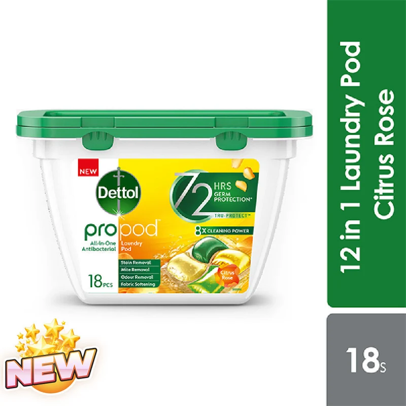Dettol All In One Antibacterial Laundry Pod | Citrus Rose & Rain Forest