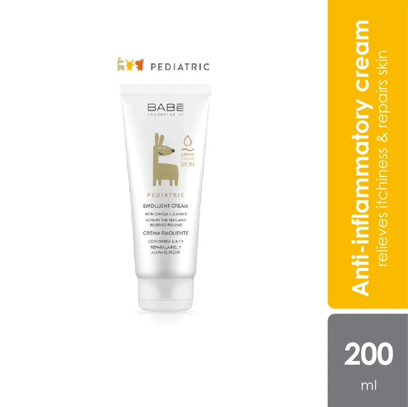 Babe Laboratorios Pediatric Emollient Cream 200ml | Long-Lasting Skin Hydration for Baby