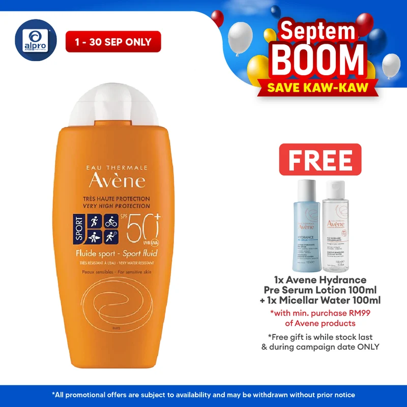 Avene Very High Protection Sport Fluid SPF 50+ 100ml | Ideal for Normal Sensitive Skin