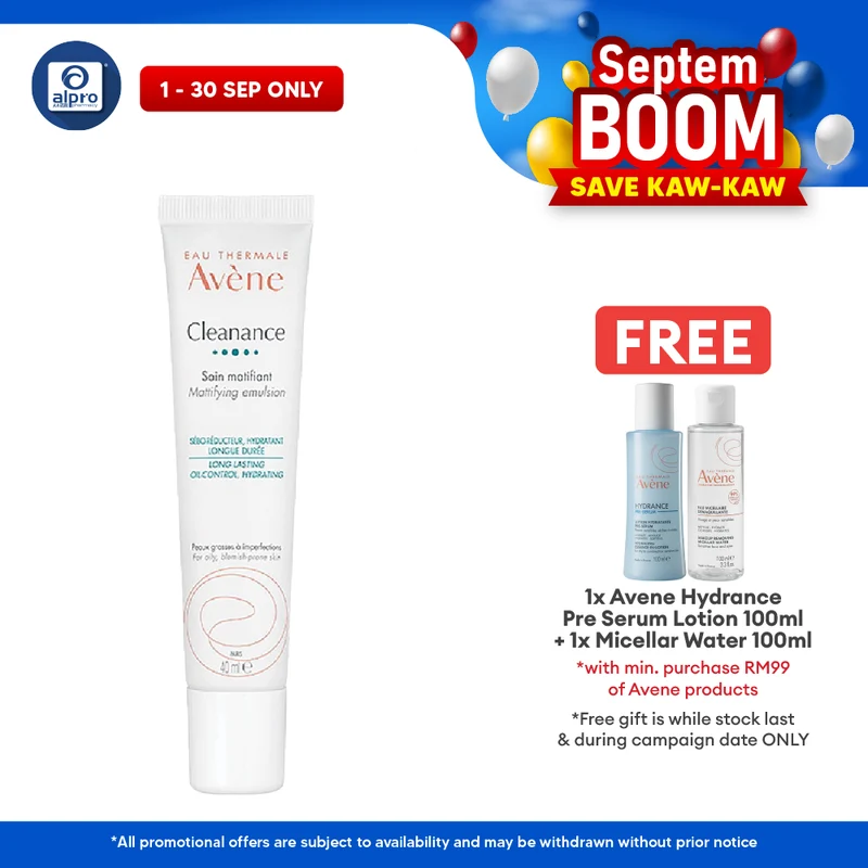 Avene Cleanance Mattifying Emulsion (Replace Cleanance Expert) 40ml | Immediately Reduce Shine