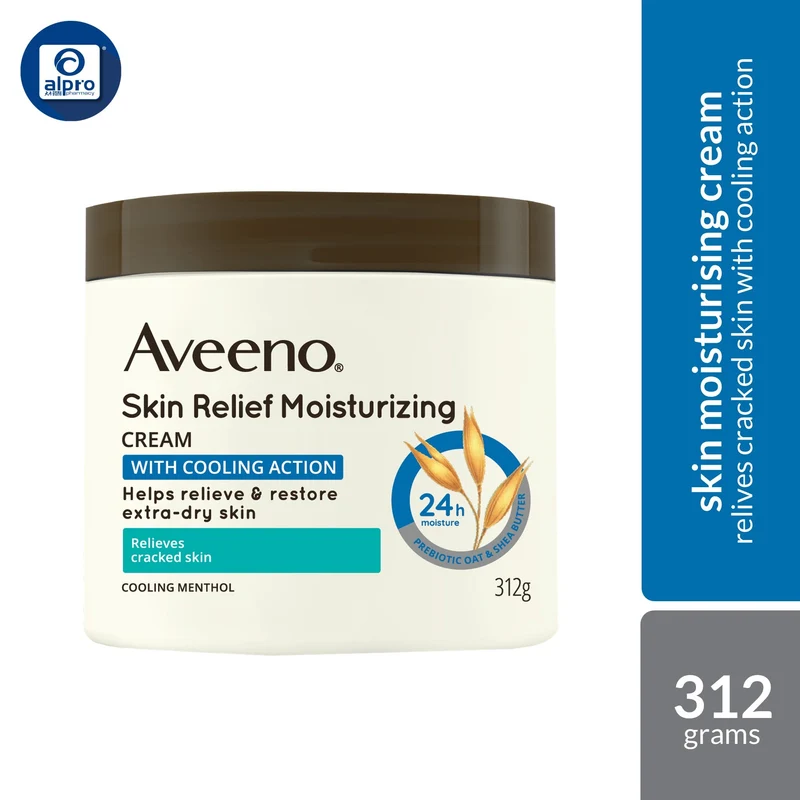 Aveeno Skin Relief Moisturizing Cream With Cooling Action 312g | Relives Cracked Skin With Cooling Action