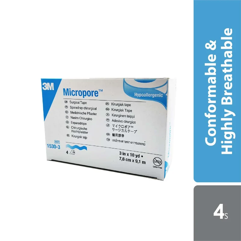 3m Micropore 1530-3 3inx10yd 4s