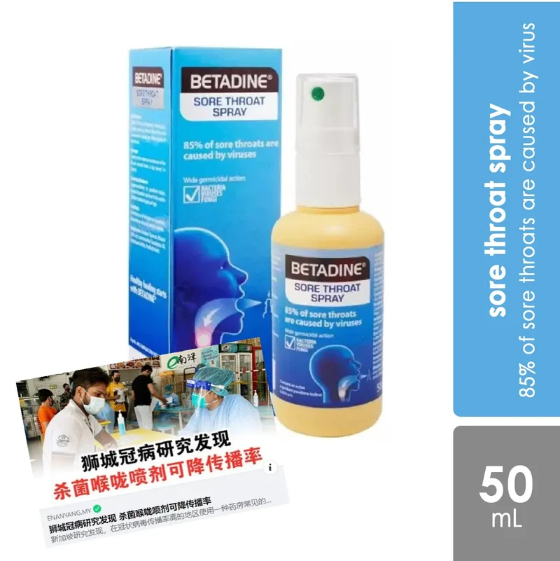 Betadine Sore Throat Spray 50ml | Helps Stop Sore Throats Fast