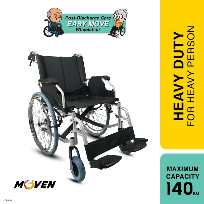 Moven BM659XQ Steel Heavy Duty Wheelchair | Maximum Capacity 140kg