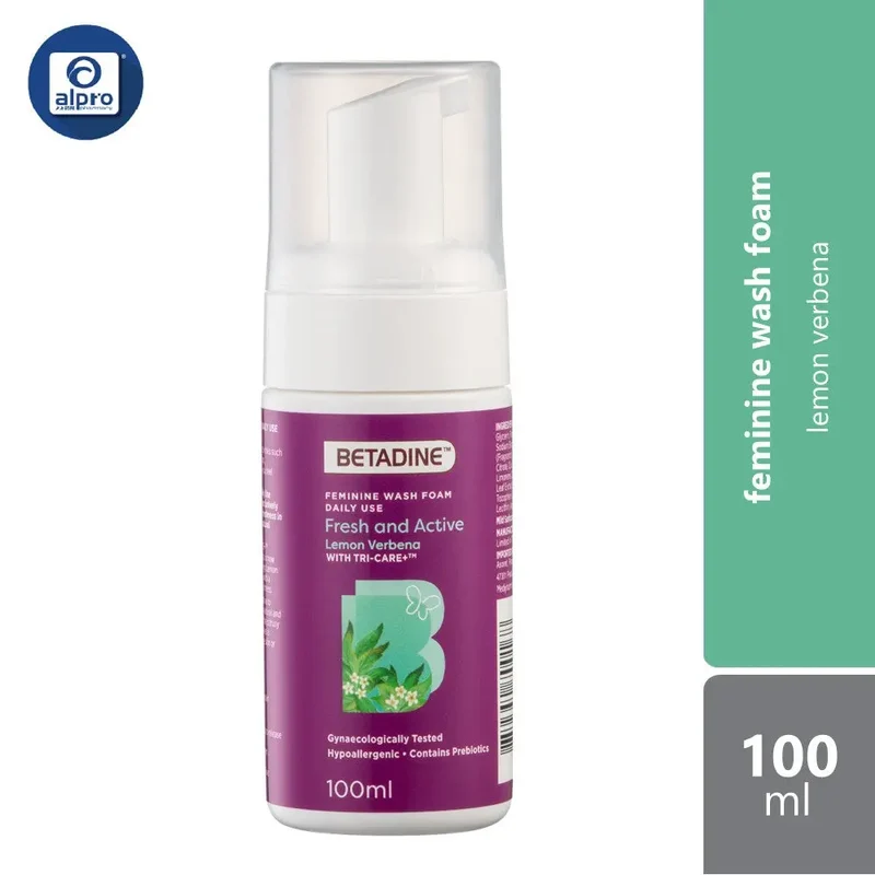 Betadine Feminine Wash Foam Fresh & Active 100ml | Soothe and Calm Sensitive Skin