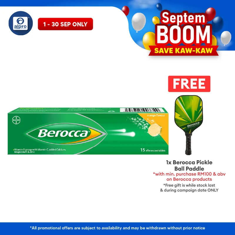 Berocca Effervescent Vitamin C Mango 15s | Helps Release Energy