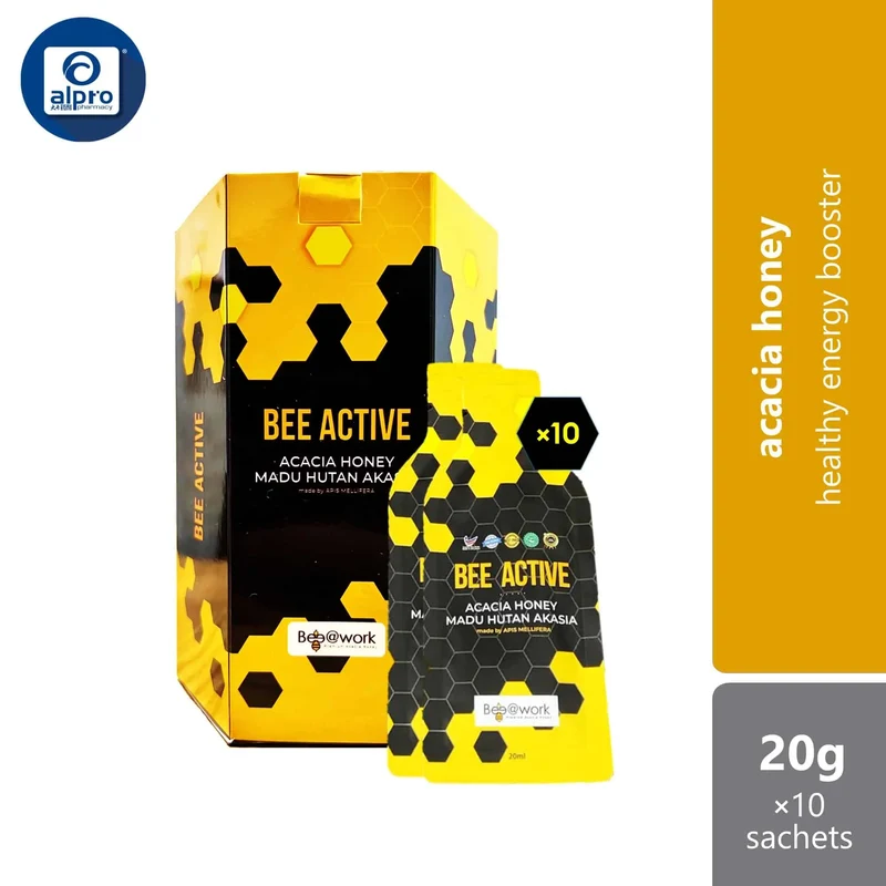 Beeactive Madu Akasia Premium In Sachet | Healthy Energy Booster (20g ×10s)