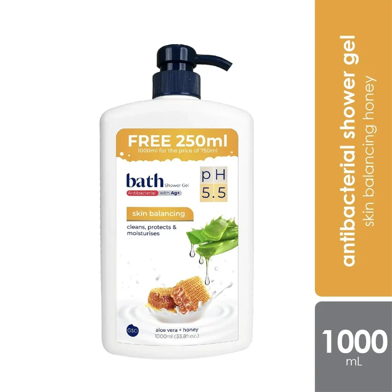 GSO Bath Skin Balancing Antibacterial Honey Shower Gel 1000ml | Gentle on Skin