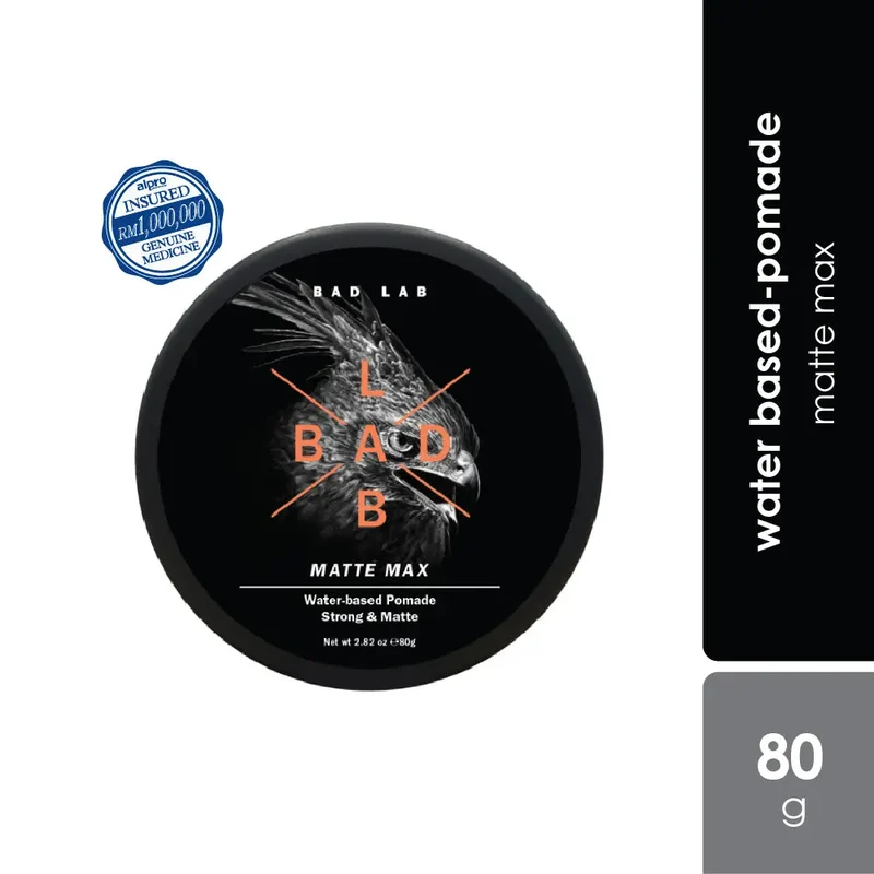 Bad Lab Water-Based Pomade, Strong & Matte 80g | Matte Max
