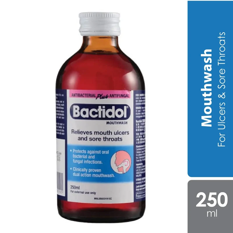 Bactidol Mouthwash 250ml | Relief Mouth and Throat Infections