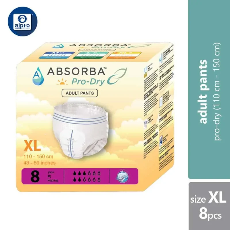 ABSORBA PRO-DRY PANTS XL 8S