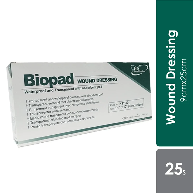 Biopad Wound Dressing 9cmx25cm 25s