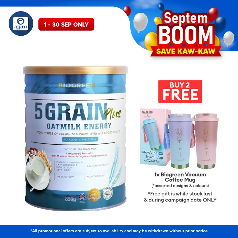 Biogreen 5 Grain Plus Oatmilk 850g