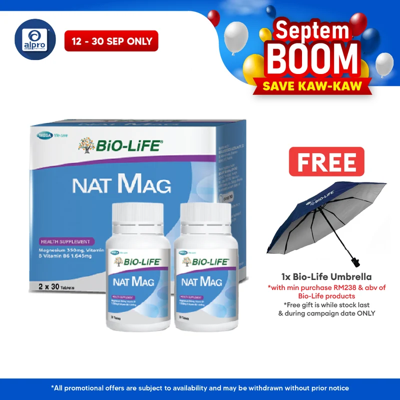 Bio-Life Nat Mag 2x30s | Maintain Muscle Function & Relieve General Tireness