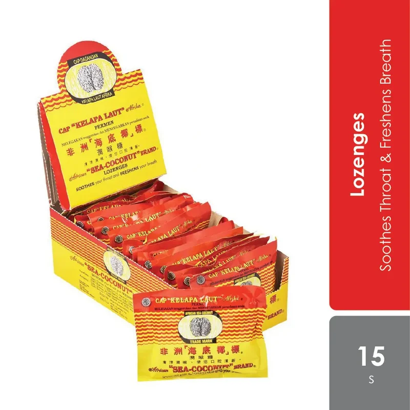 African Sea Coconut Lozenges 15g x 15s | Soothes Throat & Freshens Breath