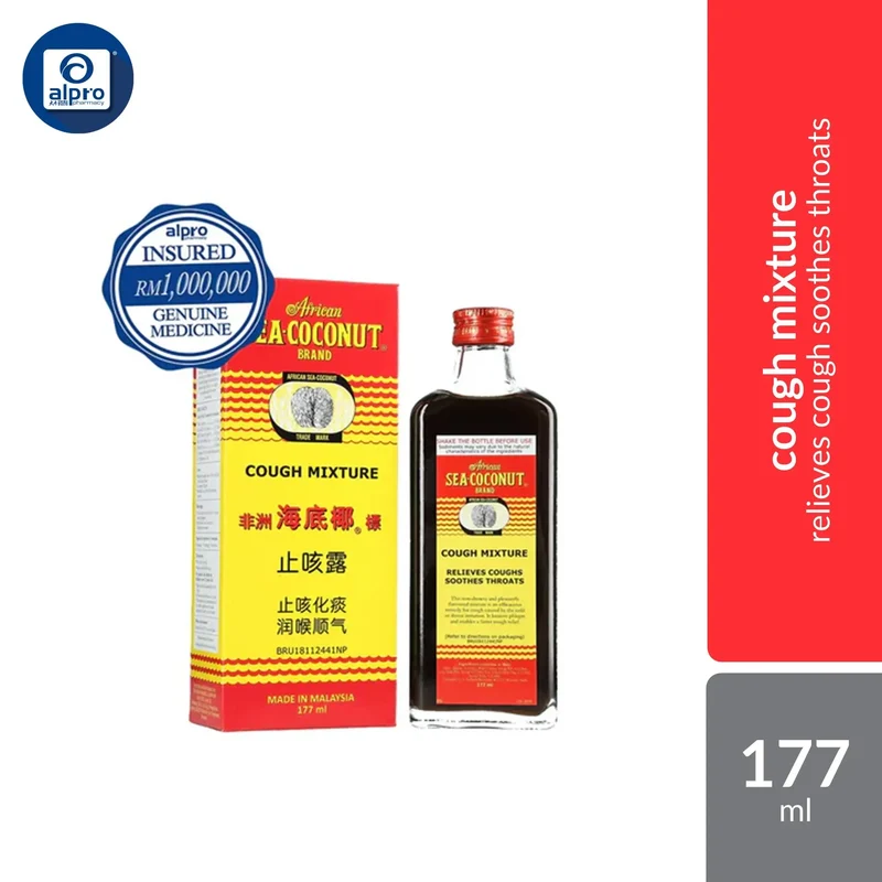 African Sea Coconut Cough Mixture 177ml | Relieving Cough and Loosening Phlegm