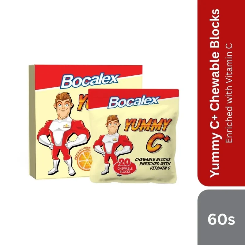 Bocalex Yummy C+ Chewable Blocks 3x20s | Vitamin C for Kids