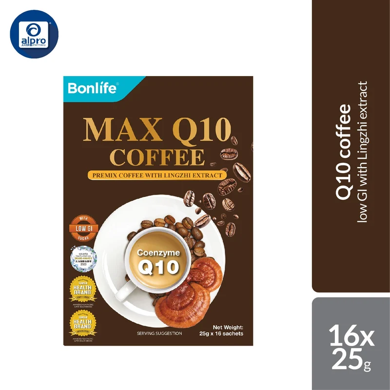 Bonlife Maxq10 Coenzyme Q10 Coffee (Mix With Lingzhi) 16s | Low GI With Lingzhi