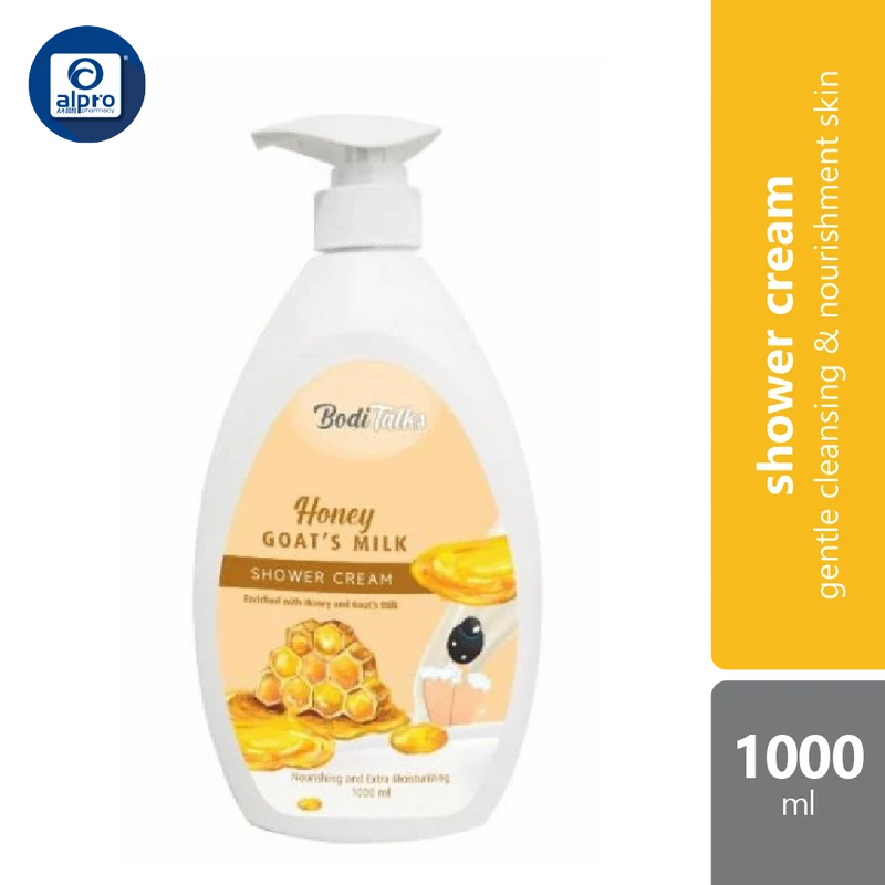 Boditalks Goat's Milk Shower Cream - Honey 1000ml | Nourishes And Moisturizes The Skin
