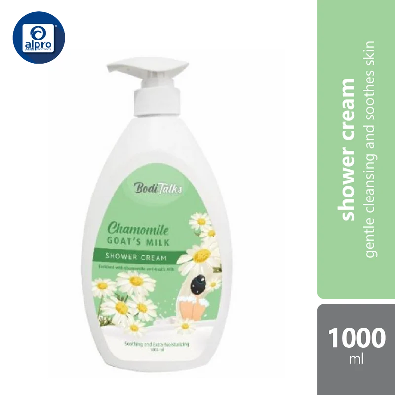 Boditalks Goat's Milk Shower Cream- Chamomile 1000ml | Soothes And Calms The Skin.