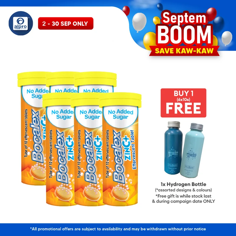 Bocalex Zinc+ Effervescent Tablet 6x10s | Boost immune system